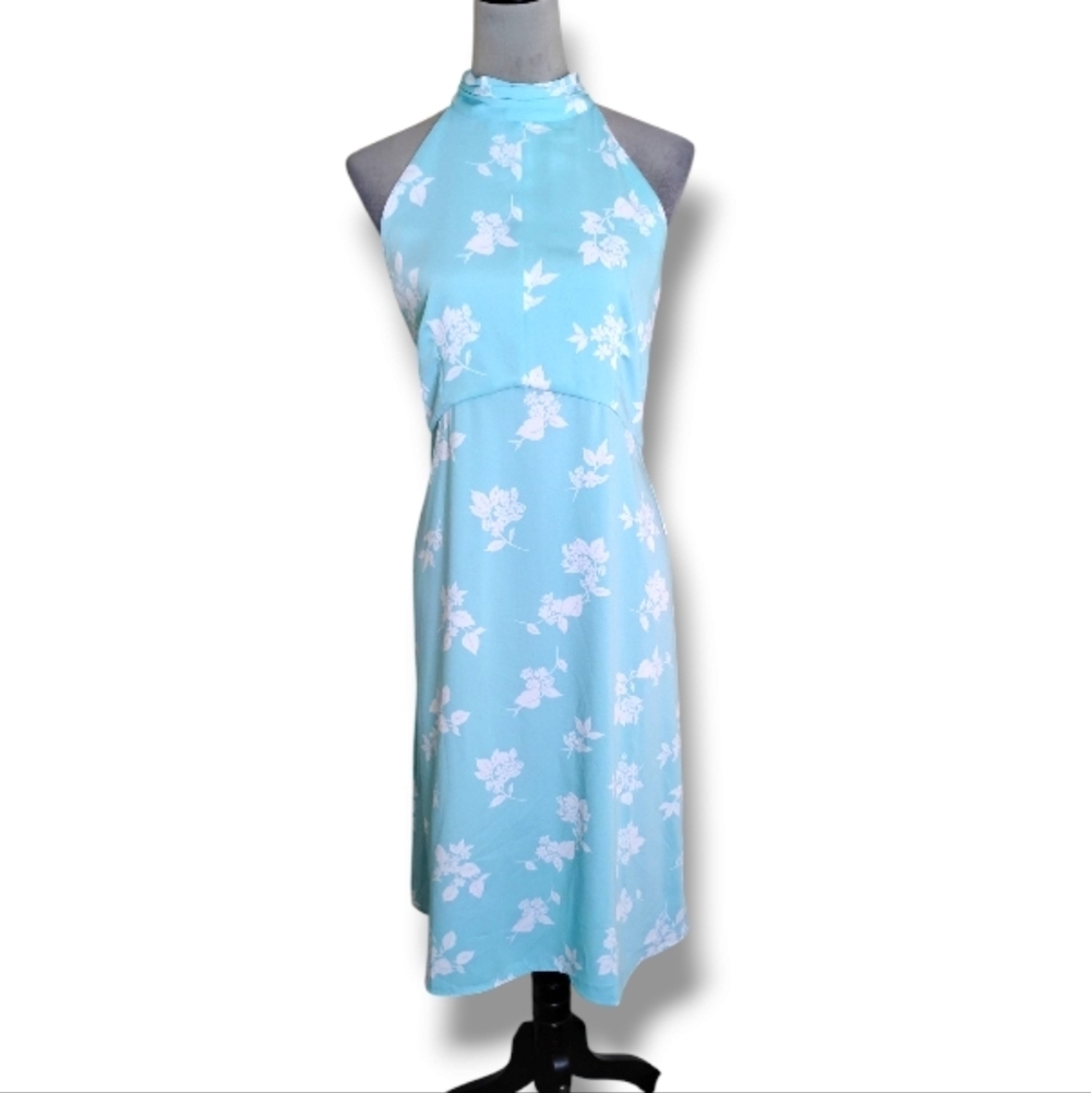 Ann Taylor Factory Floral Halter Dress Size 10 NWT Tie Neck Bow